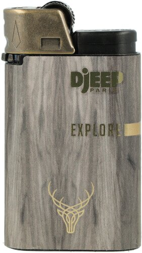 Djeep Explore Feuerzeug Holzoptik Grau