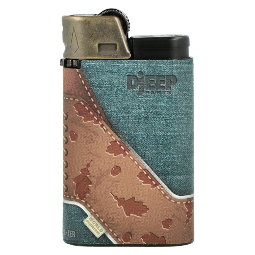 Djeep World Explorer Feuerzeug Blau Hellbraun Djeep World Explorer Feuerzeug Blau Hellbraun