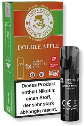 Don Cristo Double Apple Prefilled Pod 20mg Don Cristo Double Apple Prefilled Pod 20mg