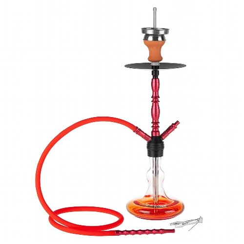 DREAMLINER Wasserpfeife 2 Anschlüsse rot 58cm Clicksytem