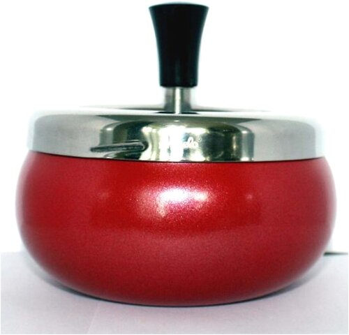 Dreh-Ascher Chrom Rot-Metallic 11 cm