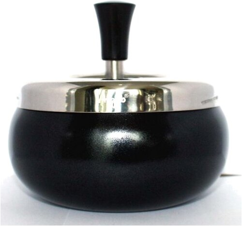 Dreh-Ascher Chrom Schwarz-Metallic 11 cm