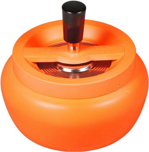 Drehaschenbecher bauchig neon orange 13 cm