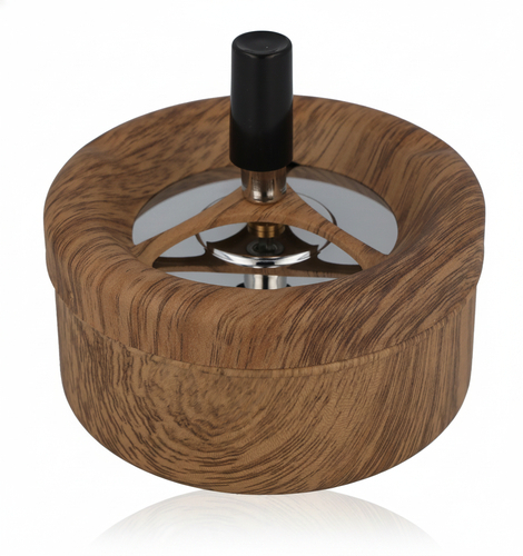 Drehaschenbecher Metall Wood Finish 110mm