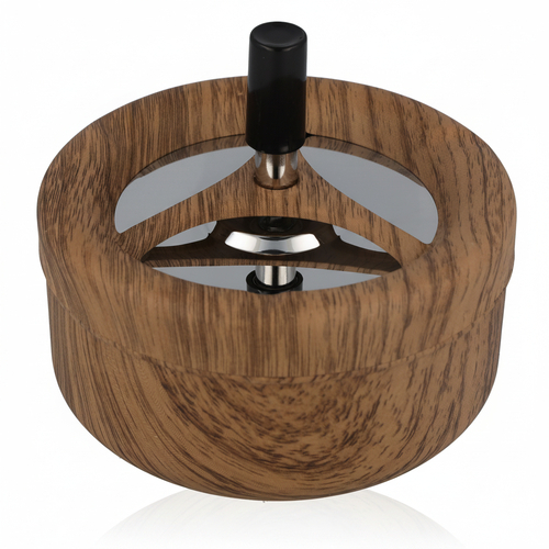 Drehaschenbecher Metall Wood Finish 130mm