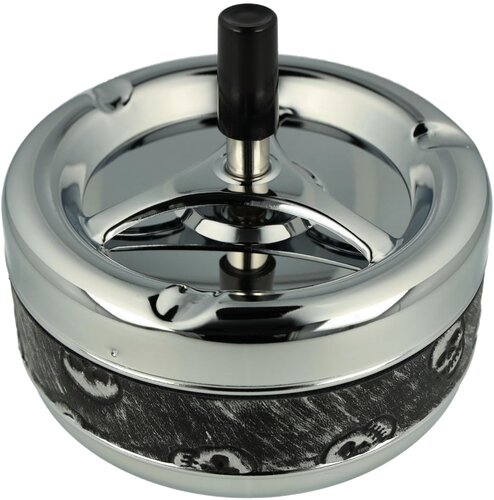 Drehascher Metall Skull Chrom/Grau
