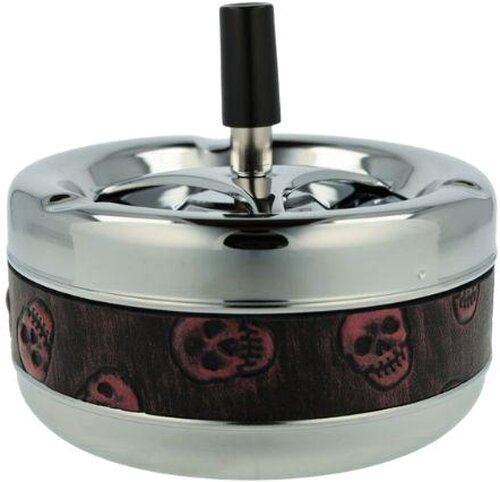 Drehascher Metall Skull Chrom/Rot