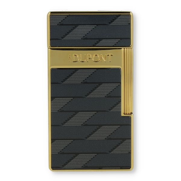 Dupont Feuerzeug Biggy Monogramm 025079 Jet Gold/Schwarz