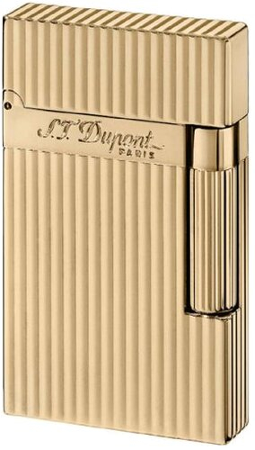 St DUPONT Feuerzeug Ligne 2 vergoldet Längsgestreift St DUPONT Feuerzeug Ligne 2 vergoldet Längsgestreift
