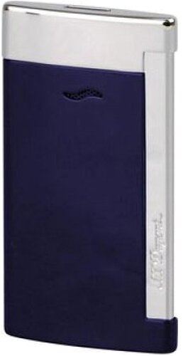 DUPONT SLIM 7 blau Lack/Chrome Jet-Flame