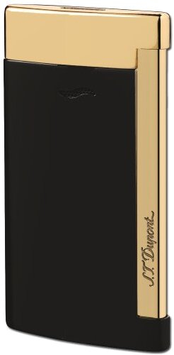 DUPONT SLIM 7 Lack Schwarz-Gold Jet-Flame DUPONT SLIM 7 Lack Schwarz-Gold Jet-Flame