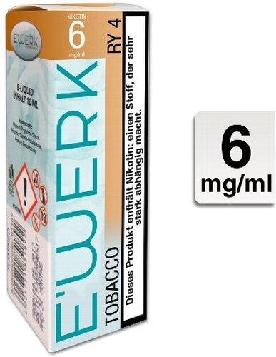 E-Liquid E-WERK RY4 Tobacco 6 mg Nikotin