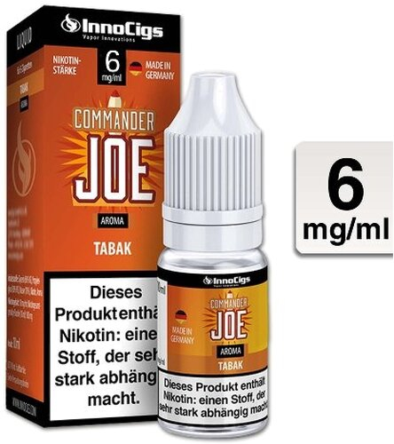 E-Liquid InnoCigs Commander Joe Tabak 6mg Nikotin