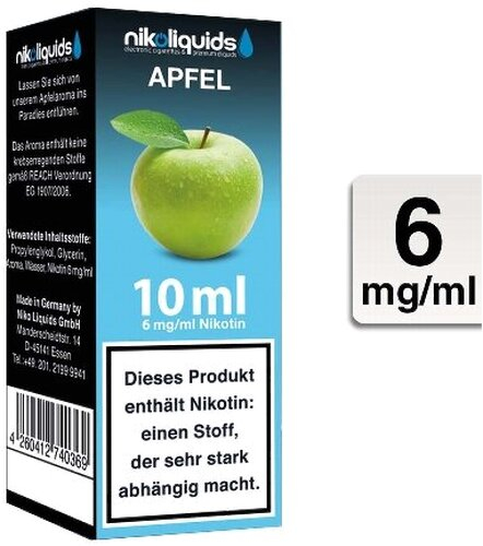 E-Liquid NIKOLIQUIDS Apfel 6 mg Nikotin