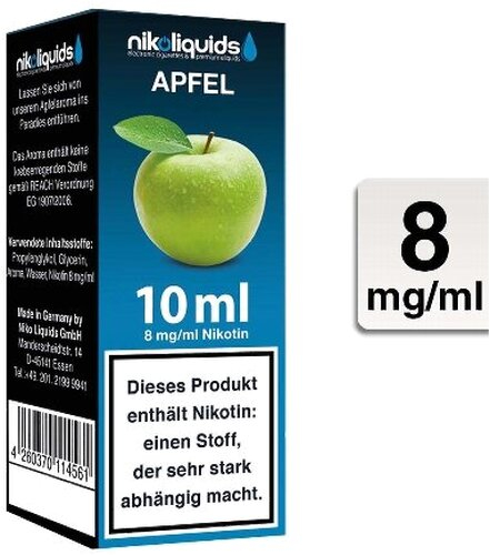 E-Liquid NIKOLIQUIDS Apfel 8 mg Nikotin