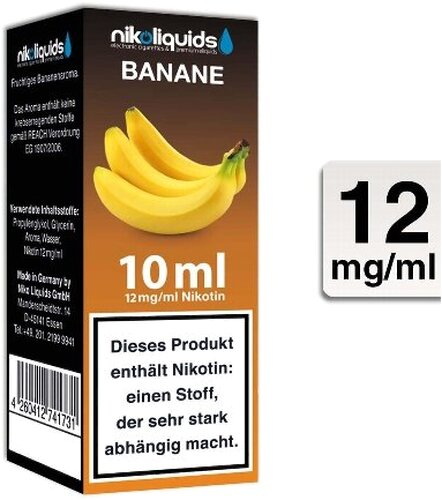 E-Liquid NIKOLIQUIDS Banane 12 mg Nikotin E-Liquid NIKOLIQUIDS Banane 12 mg Nikotin