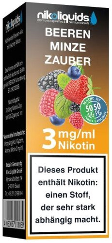 E-Liquid NIKOLIQUIDS Beeren Minze Zauber 3mg Nikotin