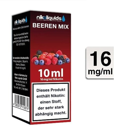 E-Liquid NIKOLIQUIDS Beeren Mix 16 mg Nikotin E-Liquid NIKOLIQUIDS Beeren Mix 16 mg Nikotin