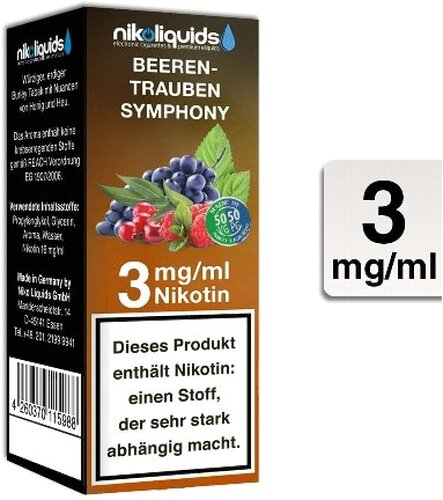 E-Liquid NIKOLIQUIDS Beeren Trauben Symphony 3 mg Nikotin
