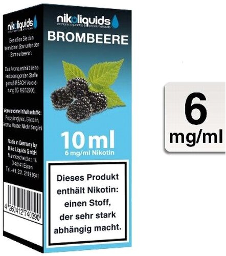 E-Liquid NIKOLIQUIDS Brombeere 6 mg