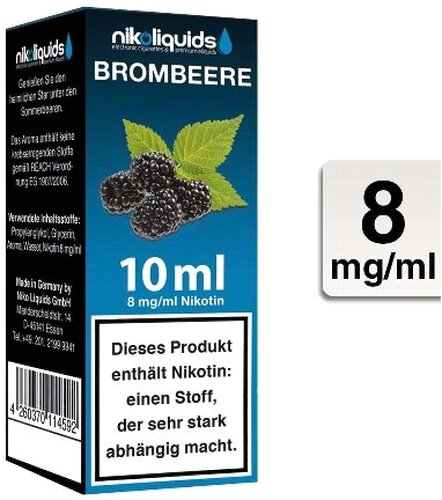 E-Liquid NIKOLIQUIDS Brombeere 8 mg