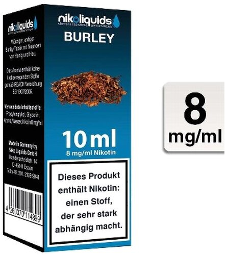 E-Liquid NIKOLIQUIDS Burley Tabak 8 mg Nikotin