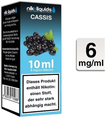 E-Liquid NIKOLIQUIDS Cassis 6 mg Nikotin E-Liquid NIKOLIQUIDS Cassis 6 mg Nikotin