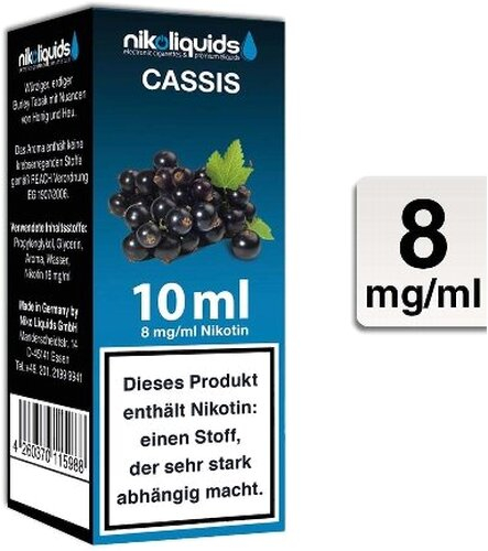 E-Liquid NIKOLIQUIDS Cassis 8 mg Nikotin E-Liquid NIKOLIQUIDS Cassis 8 mg Nikotin