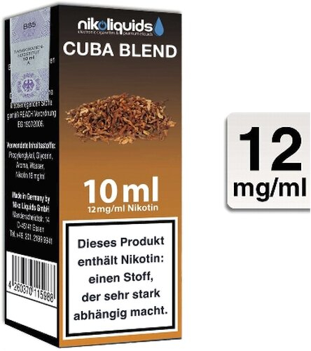 E-Liquid NIKOLIQUIDS Cuba Blend 12 mg Nikotin