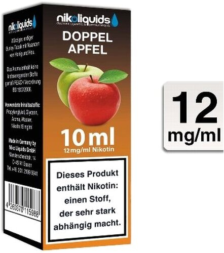 E-Liquid NIKOLIQUIDS Doppel Apfel 12 mg E-Liquid NIKOLIQUIDS Doppel Apfel 12 mg