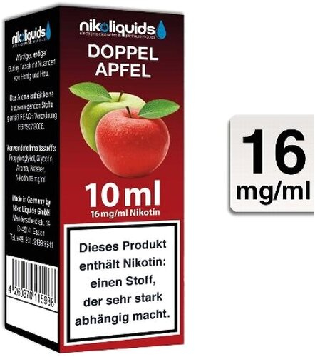 E-Liquid NIKOLIQUIDS Doppel Apfel 16 mg E-Liquid NIKOLIQUIDS Doppel Apfel 16 mg