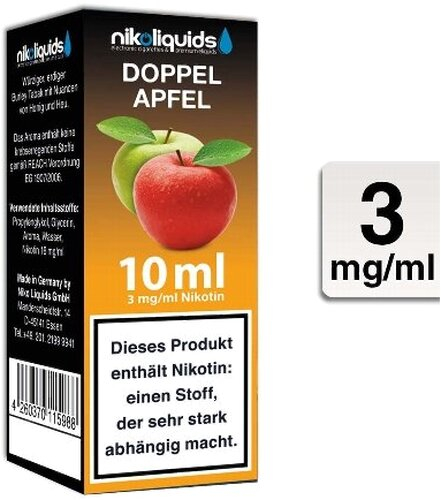 E-Liquid NIKOLIQUIDS Doppel Apfel 3 mg Nikotin E-Liquid NIKOLIQUIDS Doppel Apfel 3 mg Nikotin