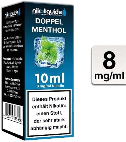 E-Liquid NIKOLIQUIDS Doppel Menthol 8 mg E-Liquid NIKOLIQUIDS Doppel Menthol 8 mg
