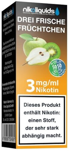 E-Liquid NIKOLIQUIDS Drei frische Früchtchen 3mg Nikotin