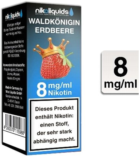 E-Liquid NIKOLIQUIDS Erdbeere 8 mg Nikotin E-Liquid NIKOLIQUIDS Erdbeere 8 mg Nikotin