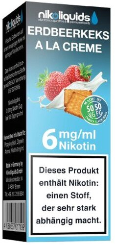 E-Liquid NIKOLIQUIDS Erdbeerkeks a la Creme 6mg Nikotin E-Liquid NIKOLIQUIDS Erdbeerkeks a la Creme 6mg Nikotin