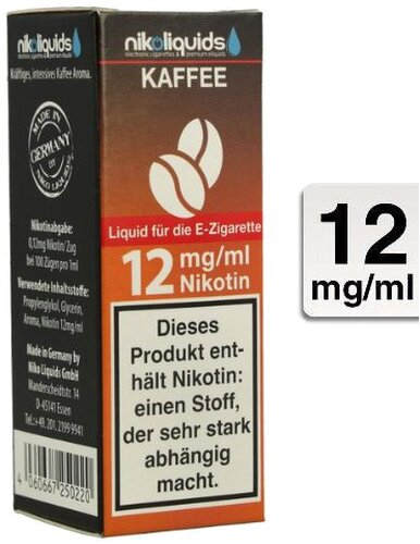 E-Liquid NIKOLIQUIDS Kaffee 12 mg Nikotin E-Liquid NIKOLIQUIDS Kaffee 12 mg Nikotin