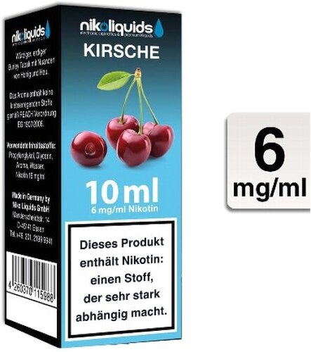 E-Liquid NIKOLIQUIDS Kirsche 6 mg Nikotin E-Liquid NIKOLIQUIDS Kirsche 6 mg Nikotin