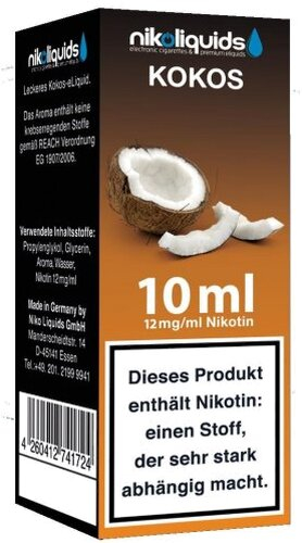 E-Liquid NIKOLIQUIDS Kokos 12 mg Nikotin
