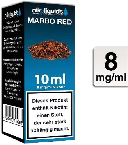 E-Liquid NIKOLIQUIDS Marbo Red 8 mg Nikotin E-Liquid NIKOLIQUIDS Marbo Red 8 mg Nikotin