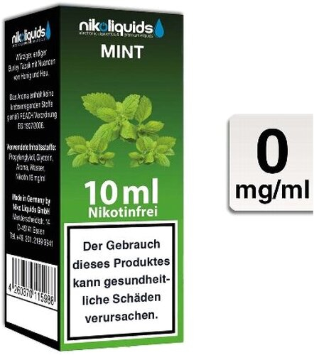 E-Liquid NIKOLIQUIDS Mint 0mg ohne Nikotin E-Liquid NIKOLIQUIDS Mint 0mg ohne Nikotin