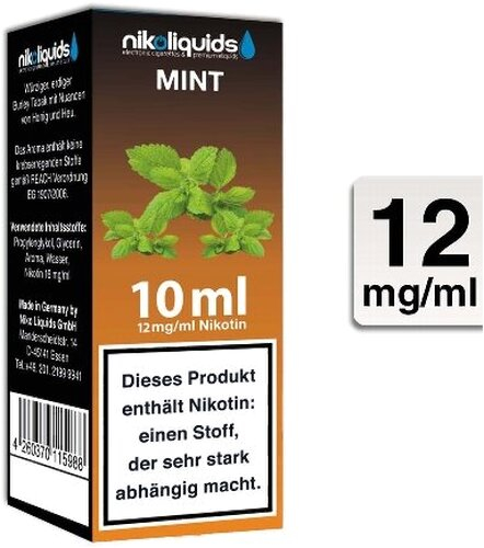 E-Liquid NIKOLIQUIDS Mint 12 mg Nikotin E-Liquid NIKOLIQUIDS Mint 12 mg Nikotin