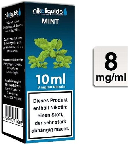 E-Liquid NIKOLIQUIDS Mint 8 mg Nikotin