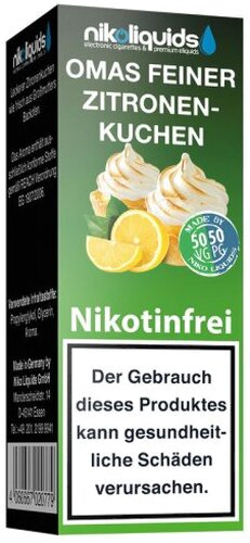 E-Liquid NIKOLIQUIDS Omas Feiner Zitronenkuchen 0mg Nikotin