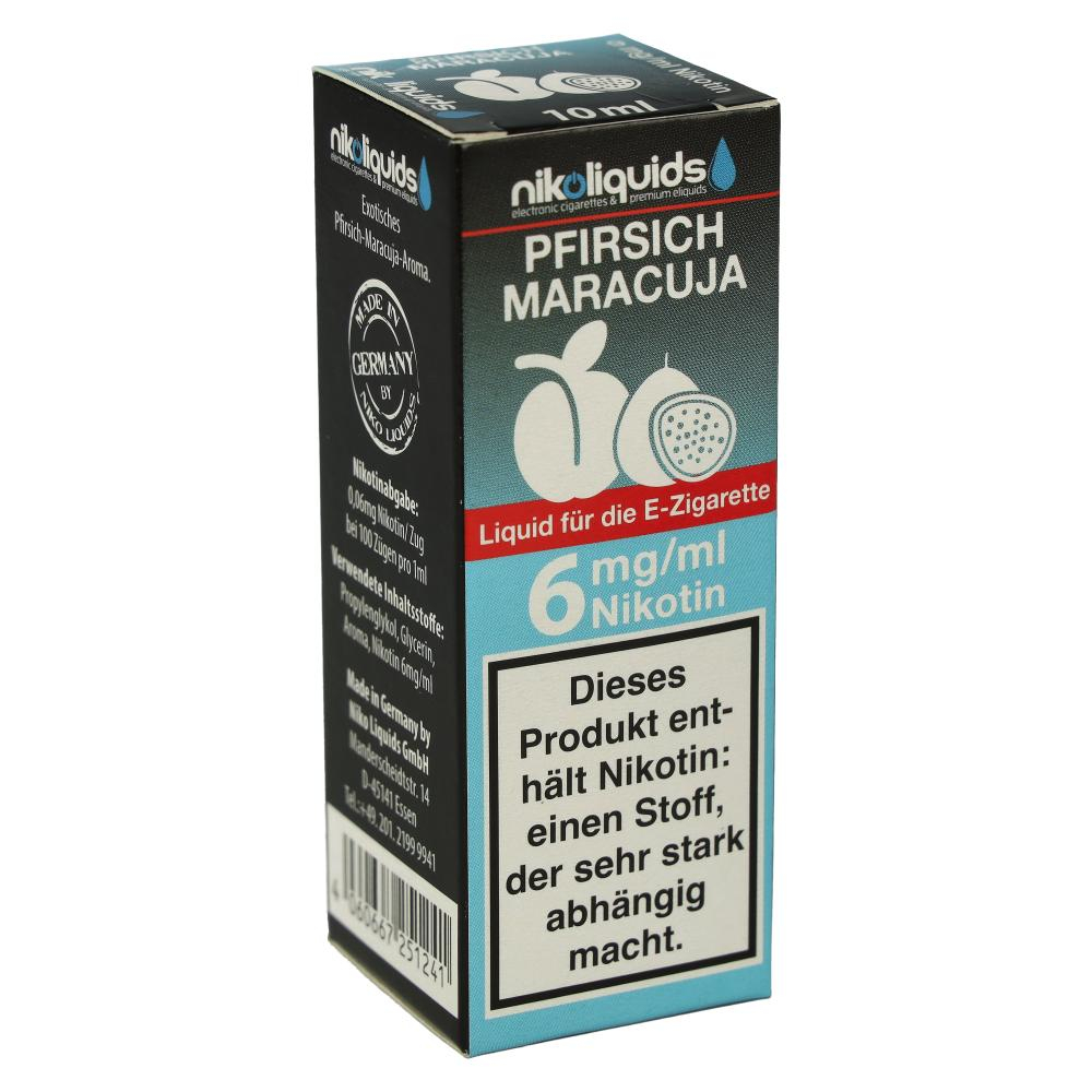 E-Liquid NIKOLIQUIDS Pfirsich Maracuja 6 mg Nikotin E-Liquid NIKOLIQUIDS Pfirsich Maracuja 6 mg Nikotin