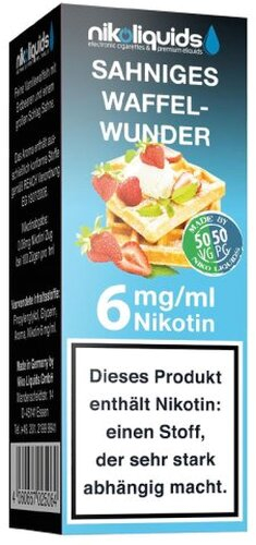 E-Liquid NIKOLIQUIDS Sahniges Waffelwunder 6mg Nikotin E-Liquid NIKOLIQUIDS Sahniges Waffelwunder 6mg Nikotin