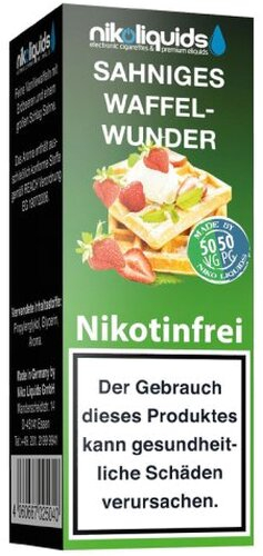 E-Liquid NIKOLIQUIDS Sahniges Waffelwunder 0 mg Nikotin E-Liquid NIKOLIQUIDS Sahniges Waffelwunder 0 mg Nikotin