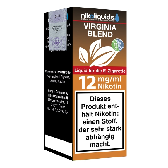 E-Liquid NIKOLIQUIDS Virginia Blend 12 mg Nikotin