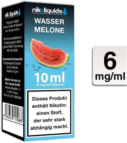 E-Liquid NIKOLIQUIDS Wassermelone 6mg Nikotin 50 VG / 50 PG