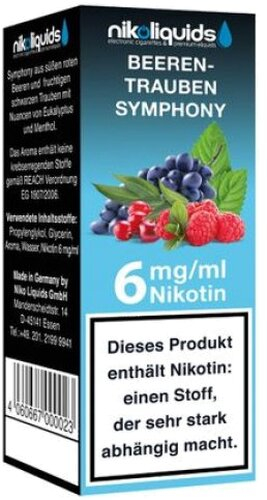 E-Liquid NIKOLIQUIDS Beeren Trauben Symphony 6mg Nikotin